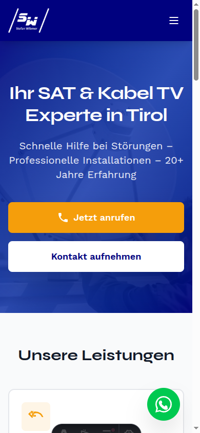 SW-Tirol SAT & Kabel TV Service - Mobile Ansicht